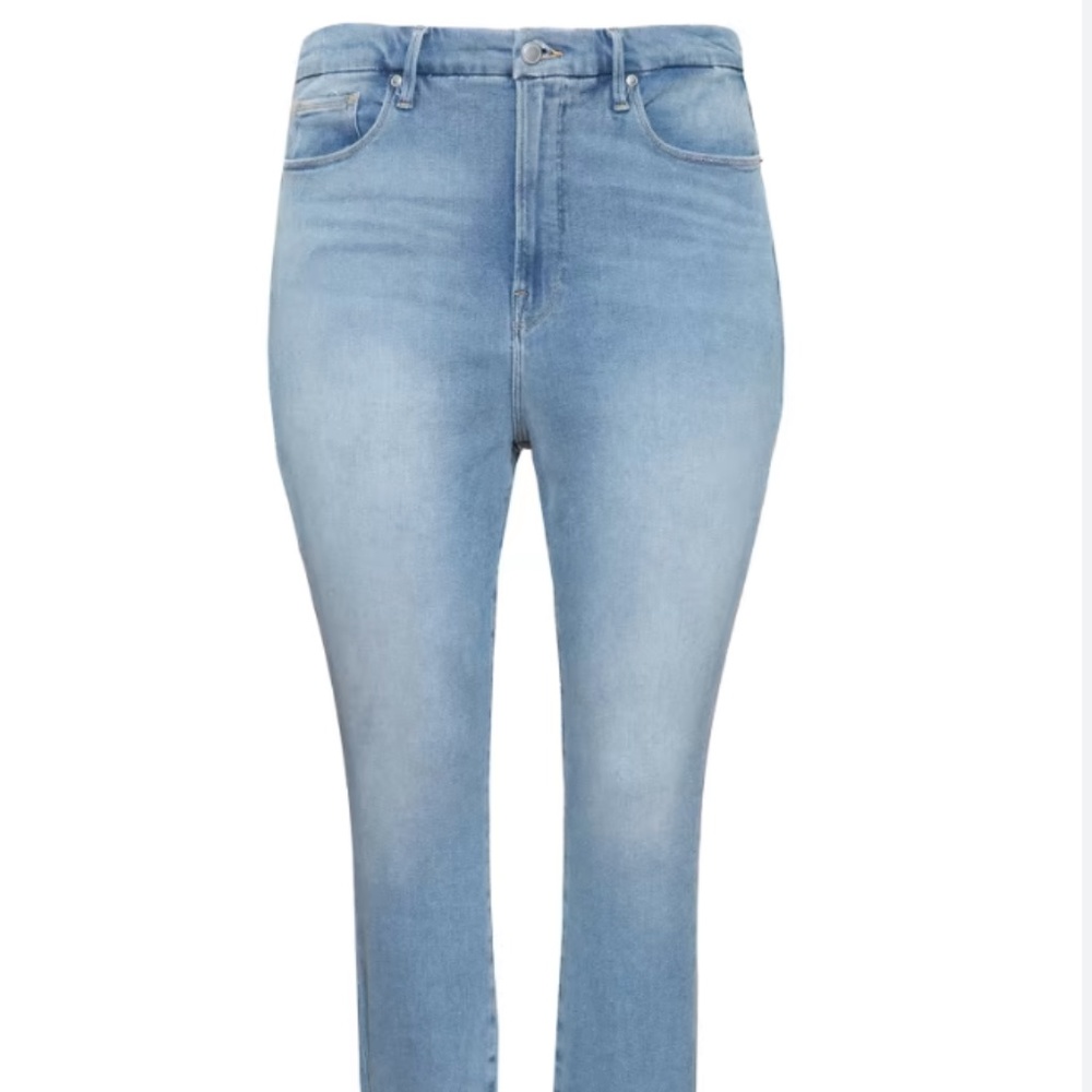 Good American raw hem jeans